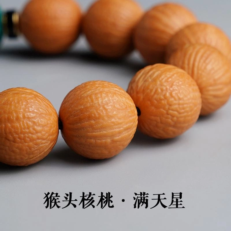 子婳 凤羽肌理纹招财貔貅新中式国潮设计复古#好运 猴头核桃 手串 男款