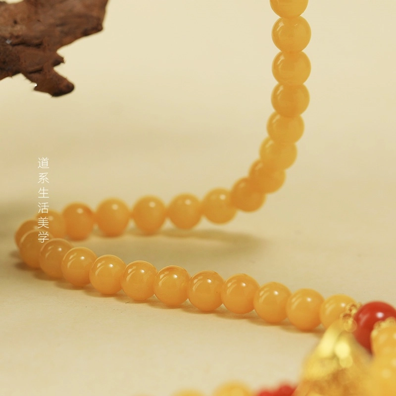 子婳 新中式国风小众设计招财纳福葫芦时尚简约轻奢小米珠 蜜蜡 项链 女款