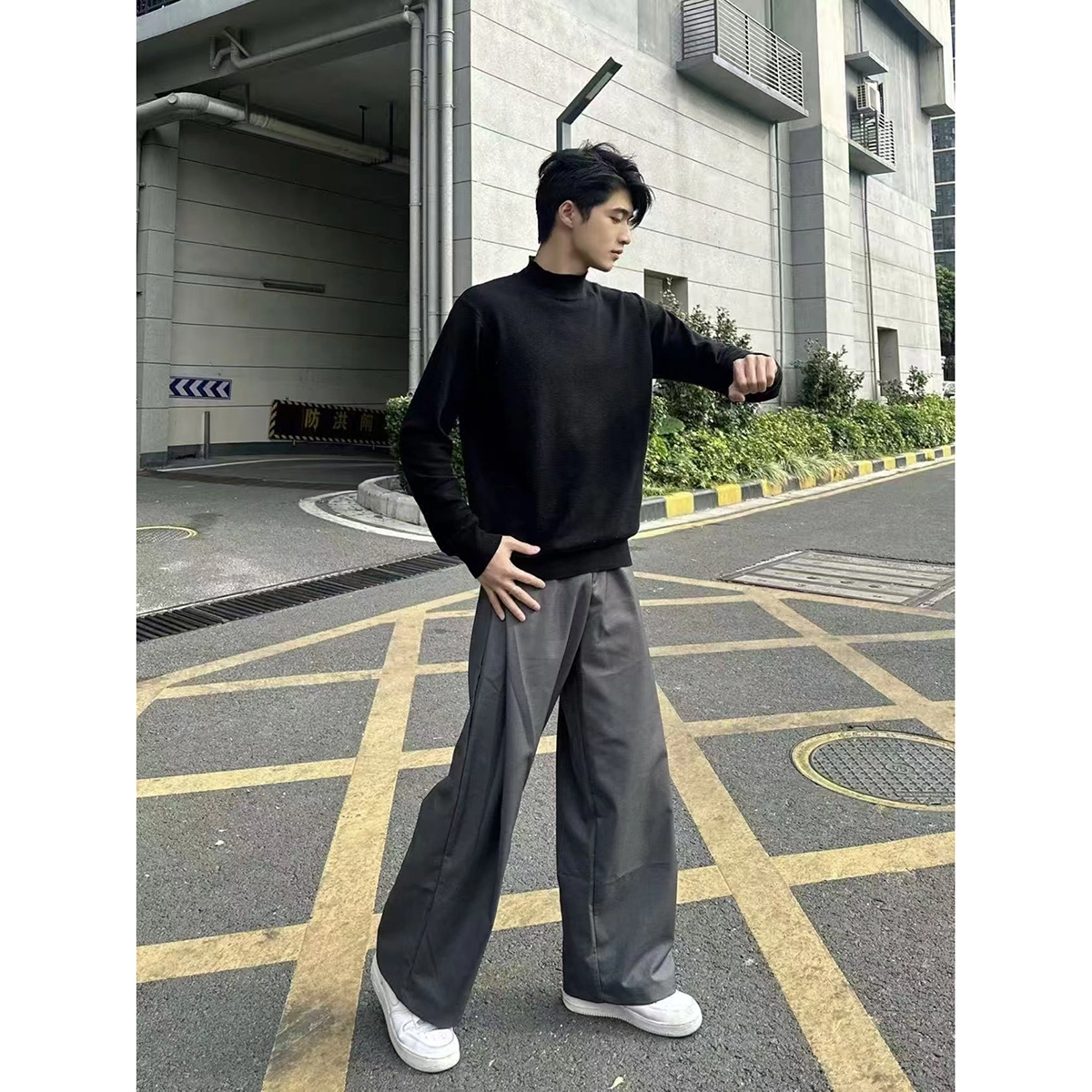 徐百货 美式高级感裤子夏季流行穿搭西裤宽松直筒阔腿垂感休闲潮流百搭西装裤 男女同款