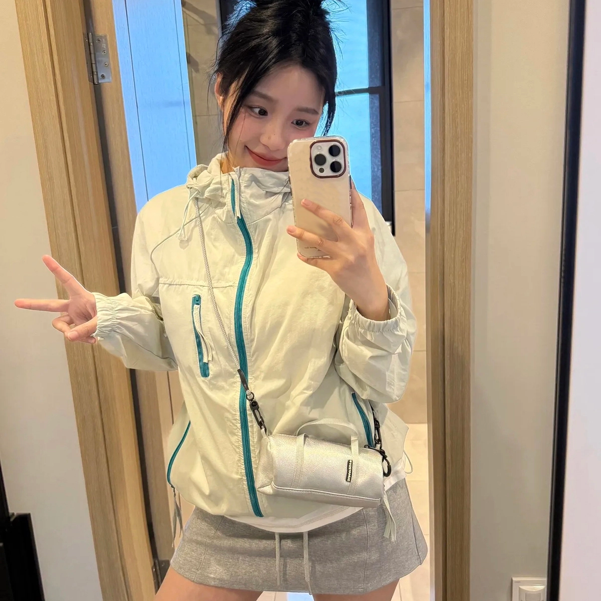 徐百货 夏季薄款多巴胺连帽上衣外搭美式户外高级感防紫外线宽松设计感百搭防晒服 男女同款