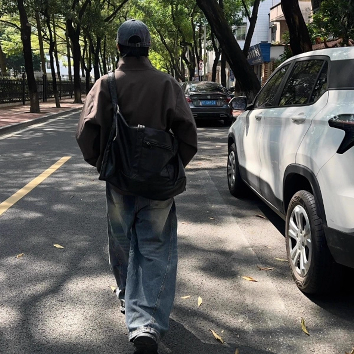 徐百货 美式宽松休闲薄款阔腿裤灯笼裤潮流裤百搭牛仔裤 男女同款