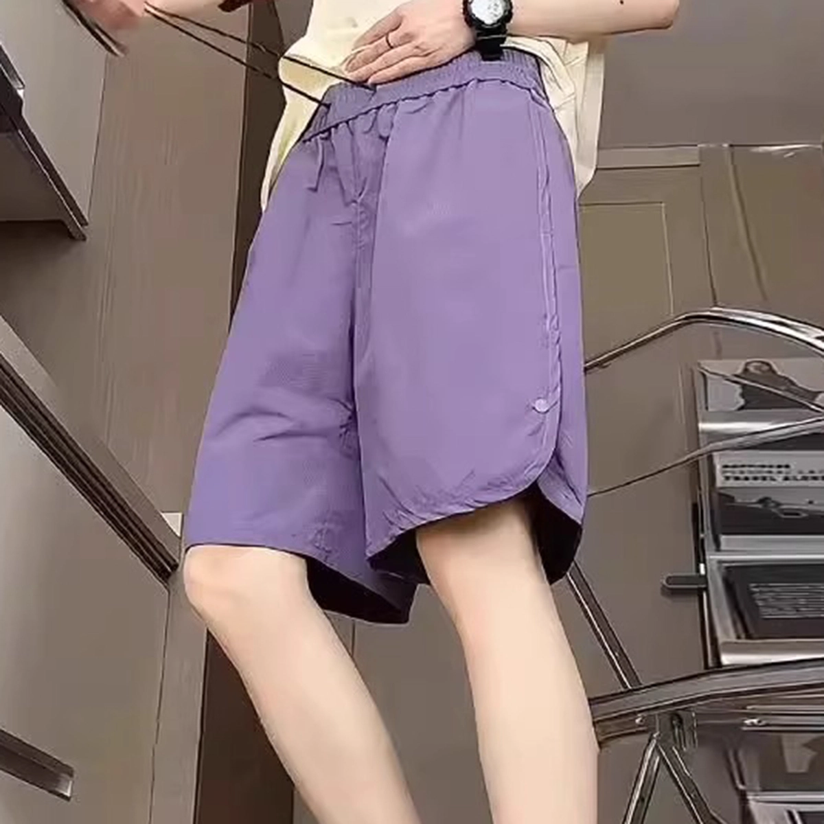 徐百货 美式复古侧边开叉多巴胺速干五分裤夏季高街设计感运动工装登山机能风潮流百搭休闲短裤 男女同款