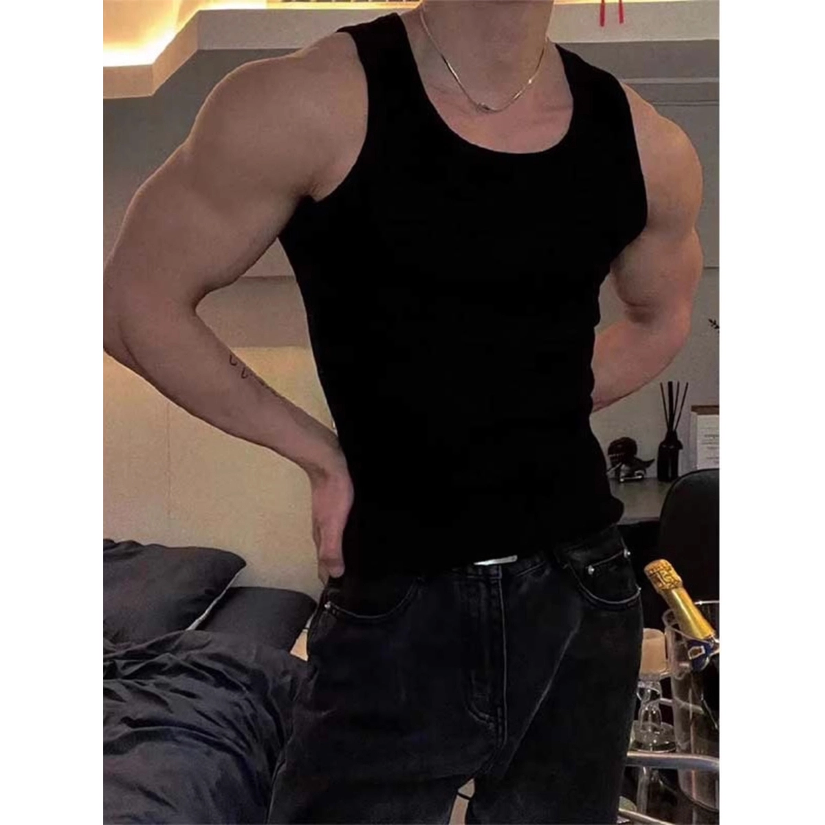 徐百货 穿搭美式潮牌百搭健身海边度假吸汗无袖背心 男女同款