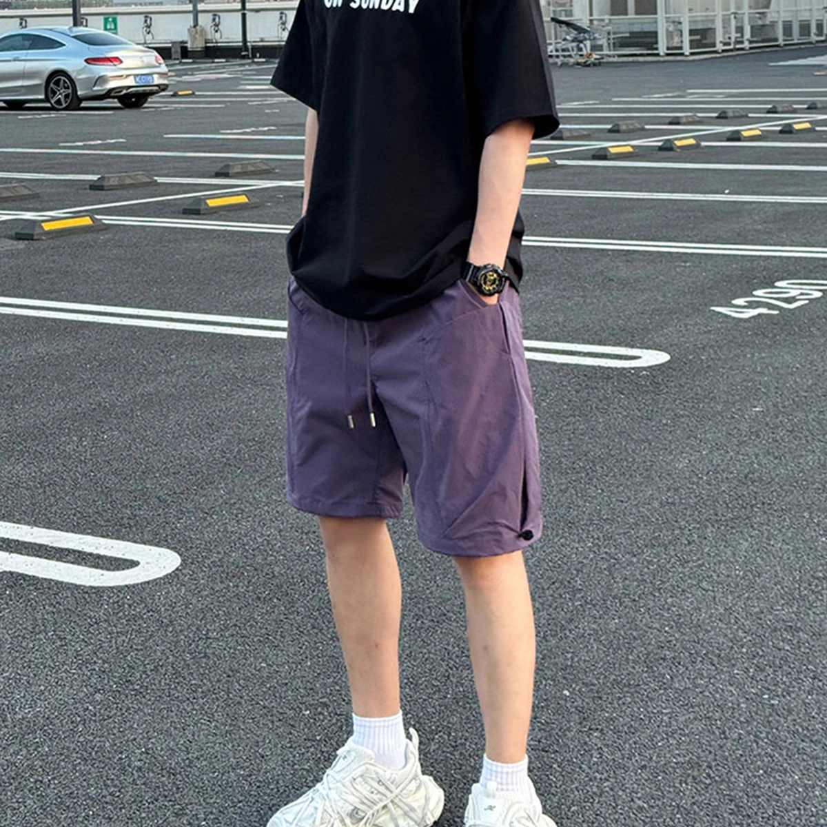 徐百货 美式潮牌大口袋城市户外夏季冰丝宽松透气高级感五分裤中裤休闲短裤 男女同款