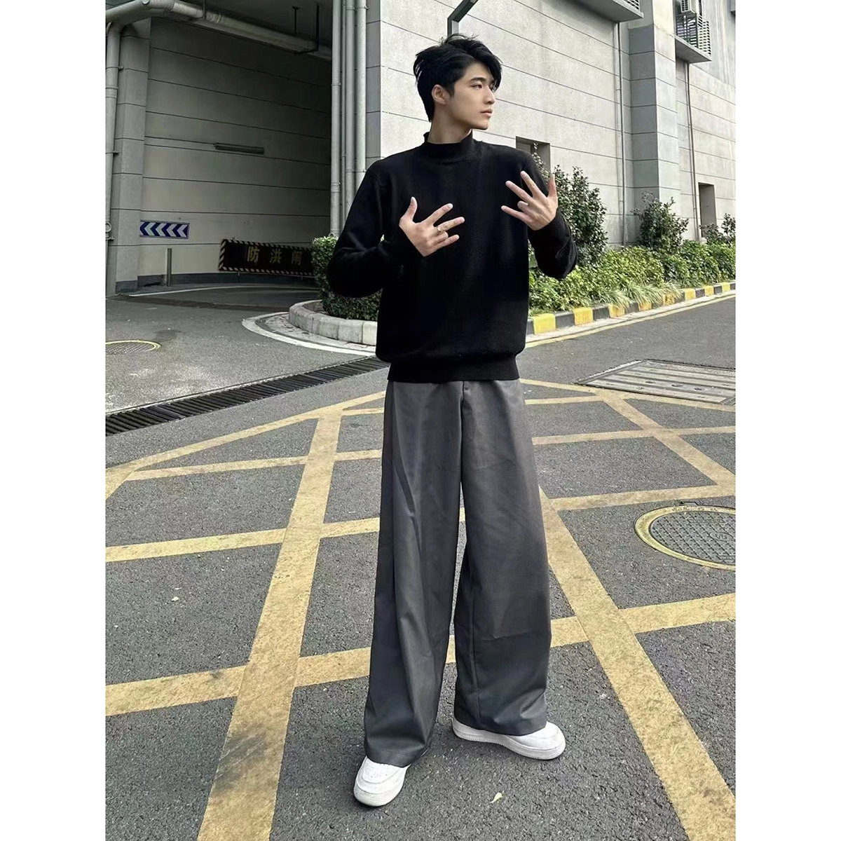 徐百货 美式高级感裤子夏季流行穿搭西裤宽松直筒阔腿垂感休闲潮流百搭西装裤 男女同款