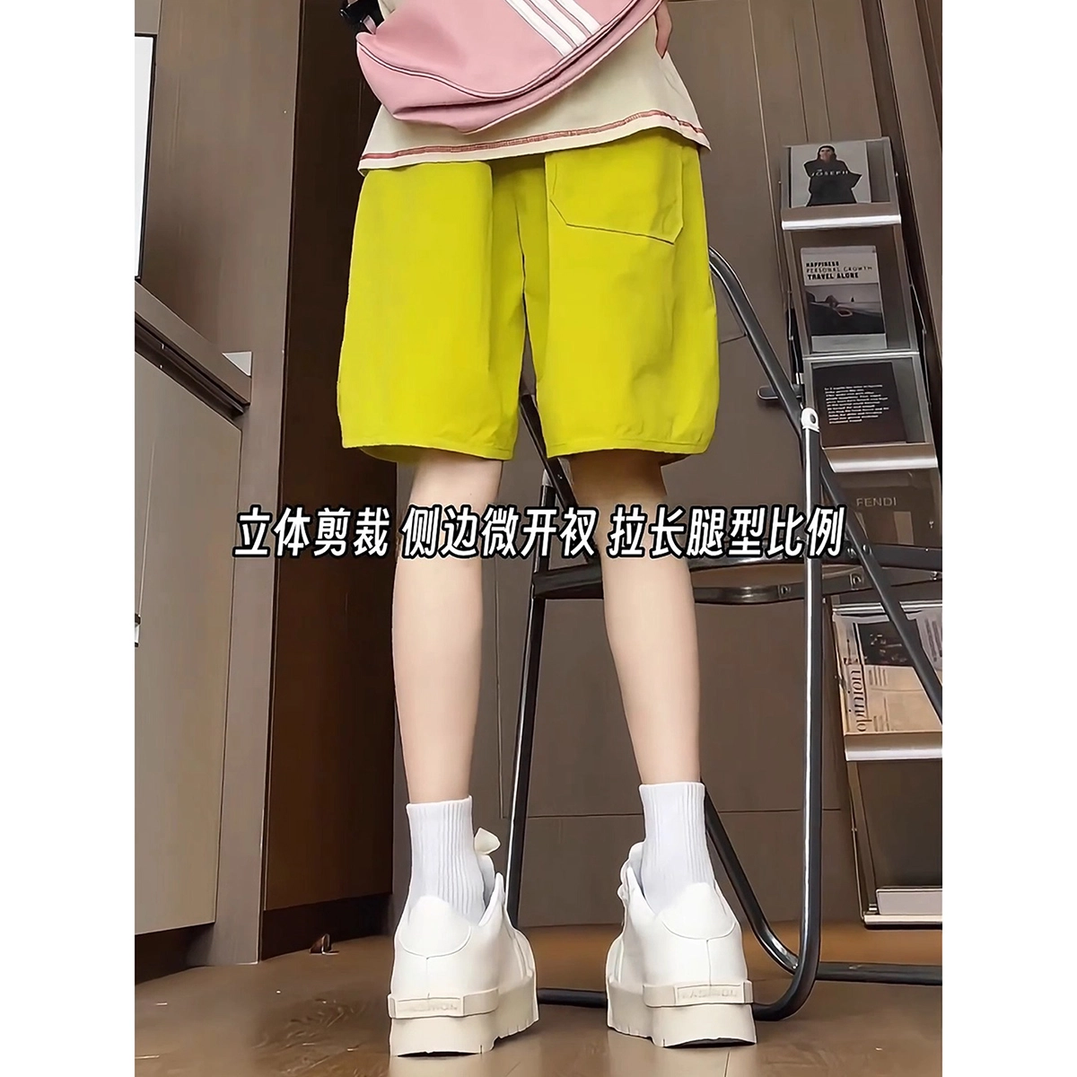 徐百货 美式复古侧边开叉多巴胺速干五分裤夏季高街设计感运动工装登山机能风潮流百搭休闲短裤 男女同款
