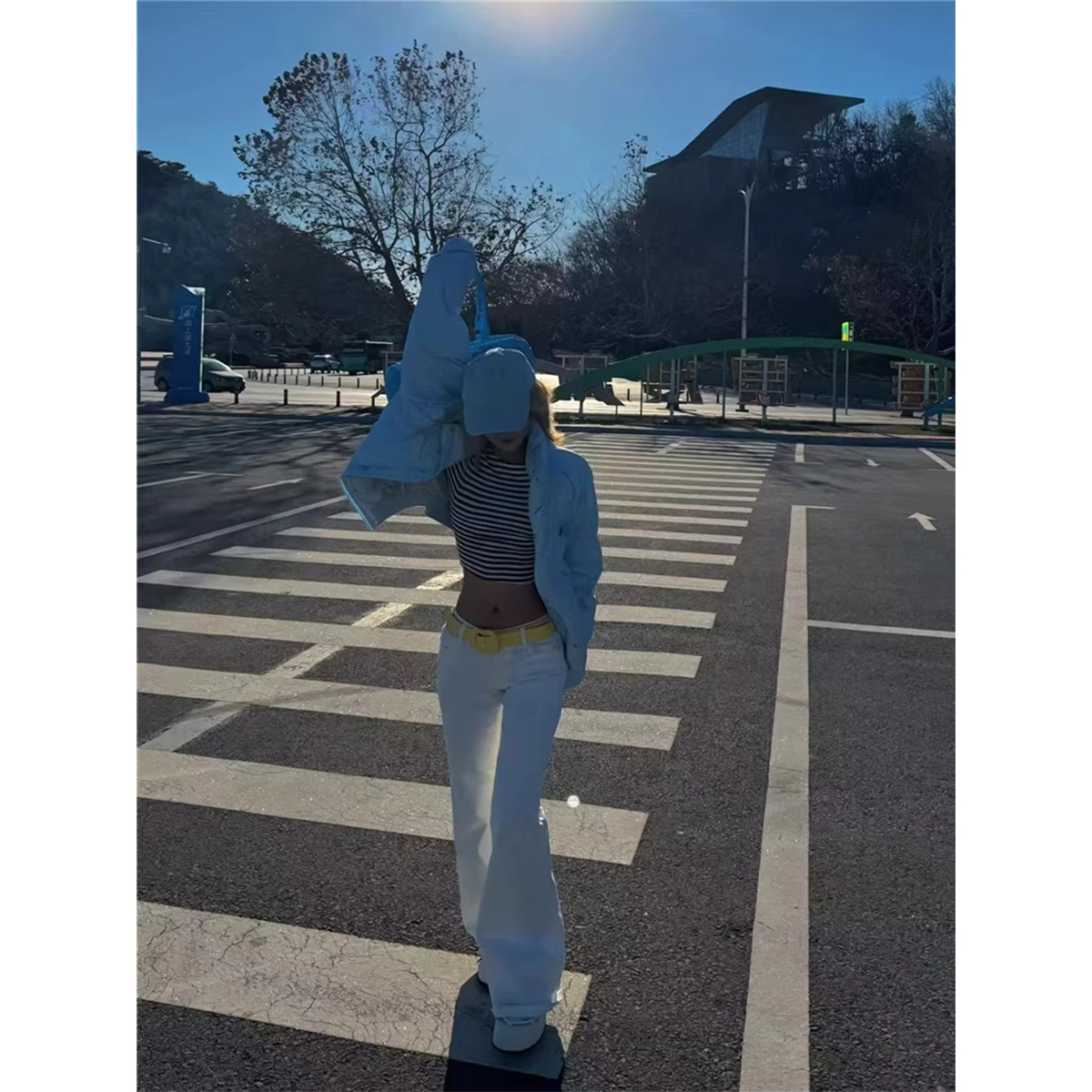 徐百货 美式高街低腰辣妹微喇裤春夏秋宽松显瘦高个子加长阔腿裤牛仔裤 男女同款
