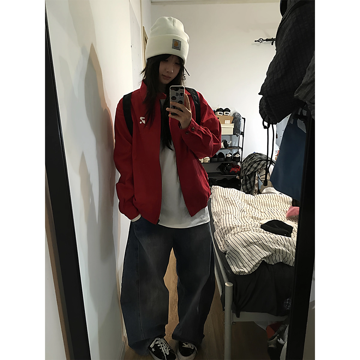 徐百货 复古短款翻领外套春秋季高级感棒球服哈灵顿夹克 男女同款