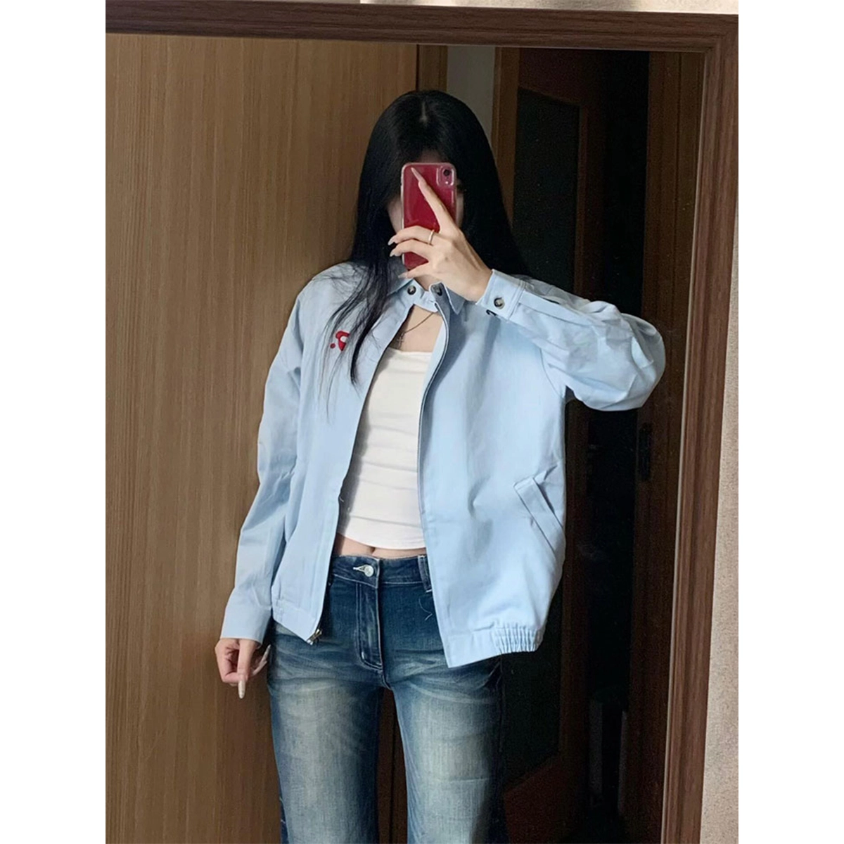 徐百货 复古短款翻领外套春秋季高级感棒球服哈灵顿夹克 男女同款
