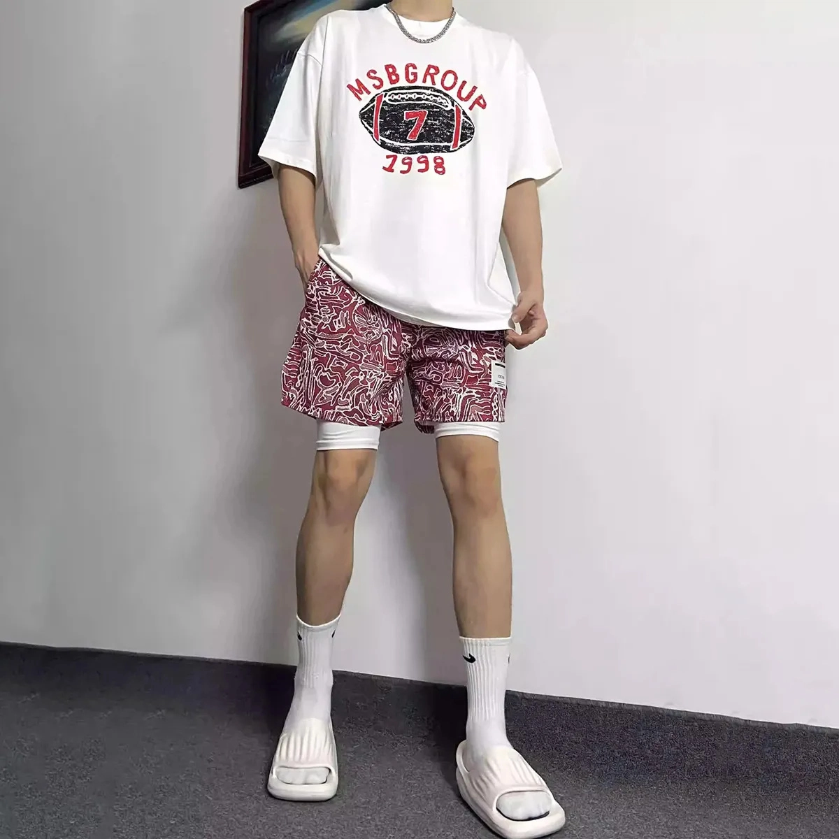 美式高街复古风透气速干户外运动休闲短裤篮球裤 男女同款