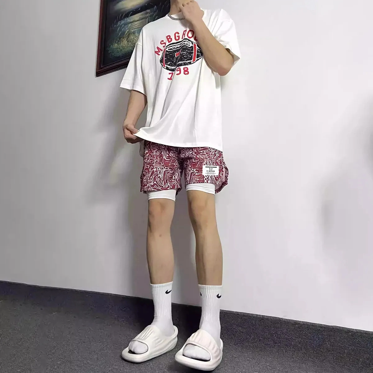 美式高街复古风透气速干户外运动休闲短裤篮球裤 男女同款