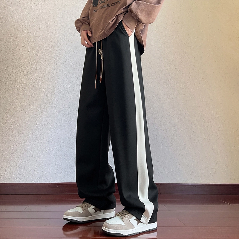 微牛 宽松春秋季阔腿裤直筒卫裤高腰垂感运动裤潮长裤休闲裤 男款