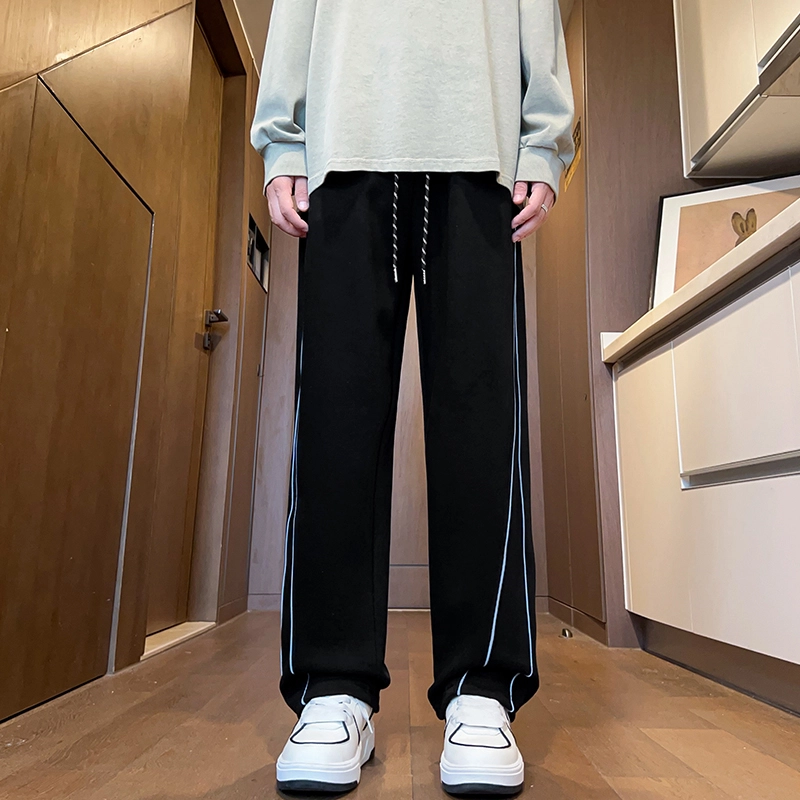 微牛 韩版男士潮流时尚百搭运动裤宽松直筒休闲裤 男款