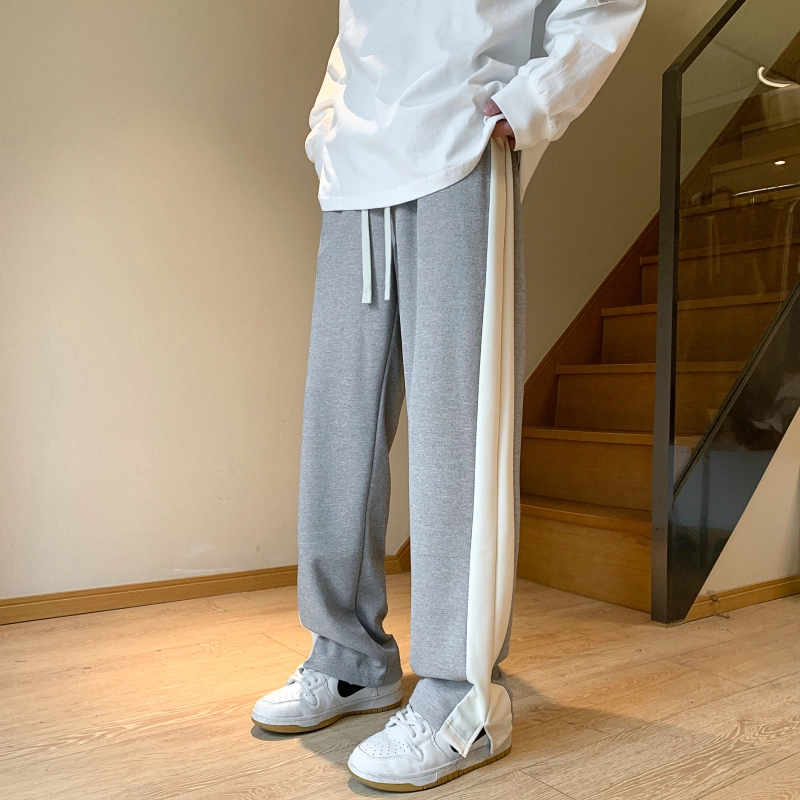 微牛 韩版潮牌裤子男士潮流时尚百搭运动裤宽松直筒休闲裤 男款