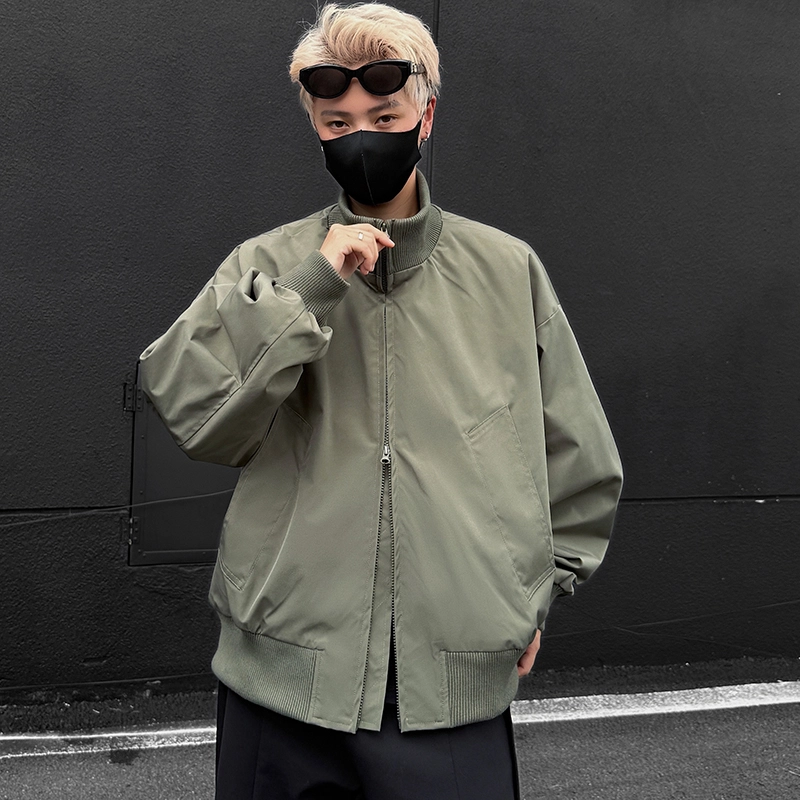 微牛 复古高街飞行员棒球服秋冬棉衣潮外套上衣早秋款潮牌宽松夹克 男款