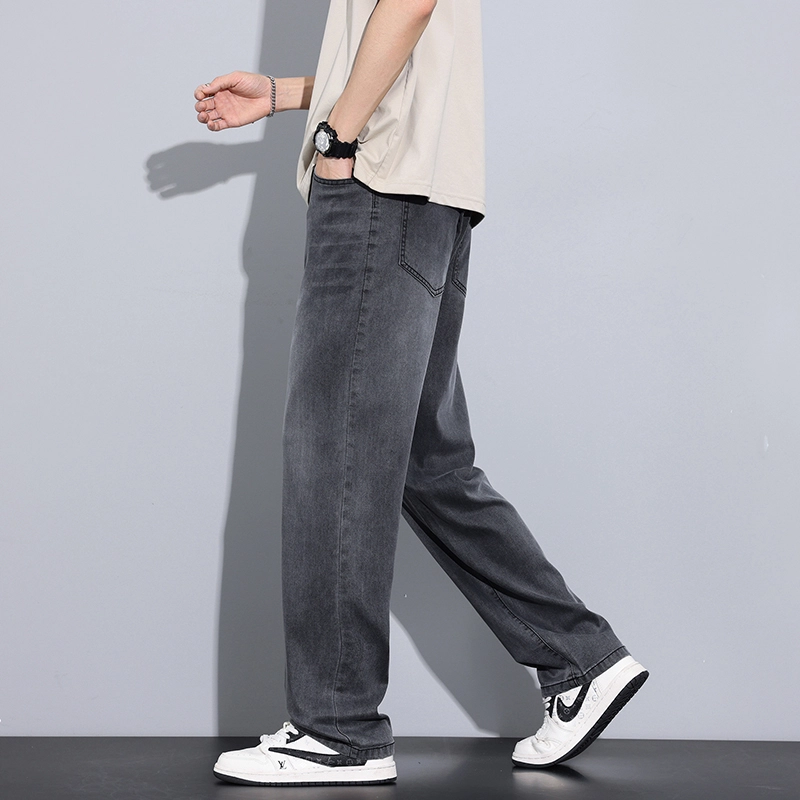 微牛 夏季薄款宽松阔腿休闲韩版长裤牛仔裤 男款