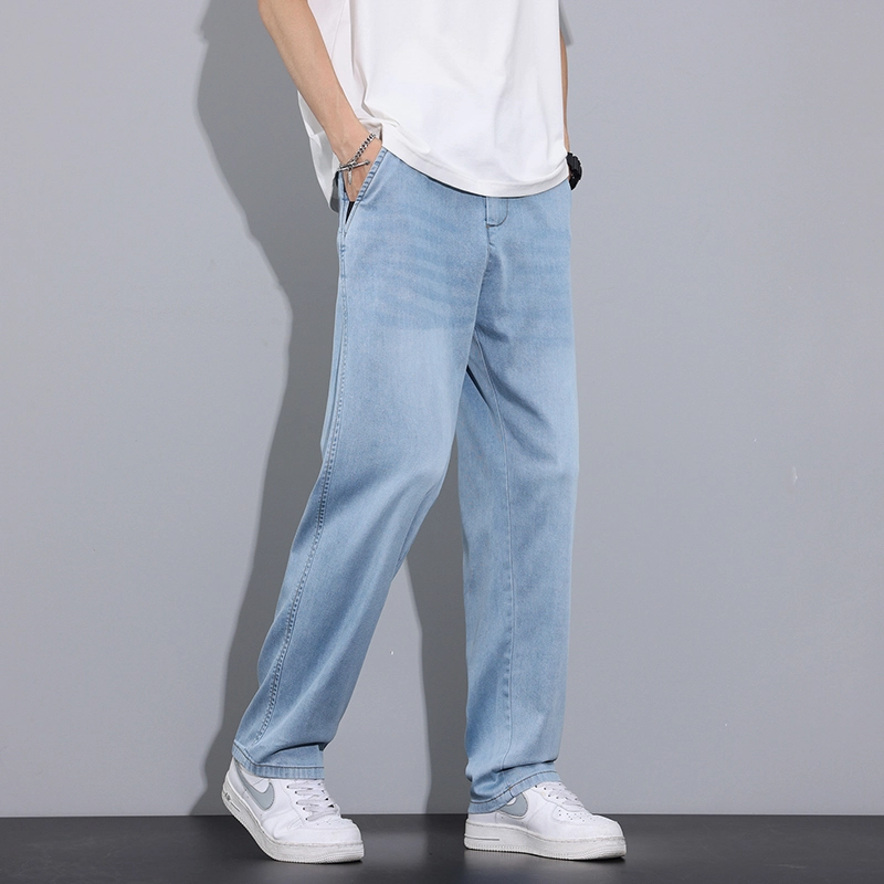 微牛 薄款天丝宽松阔腿休闲长裤潮流时尚裤潮牌夏季牛仔裤 男款