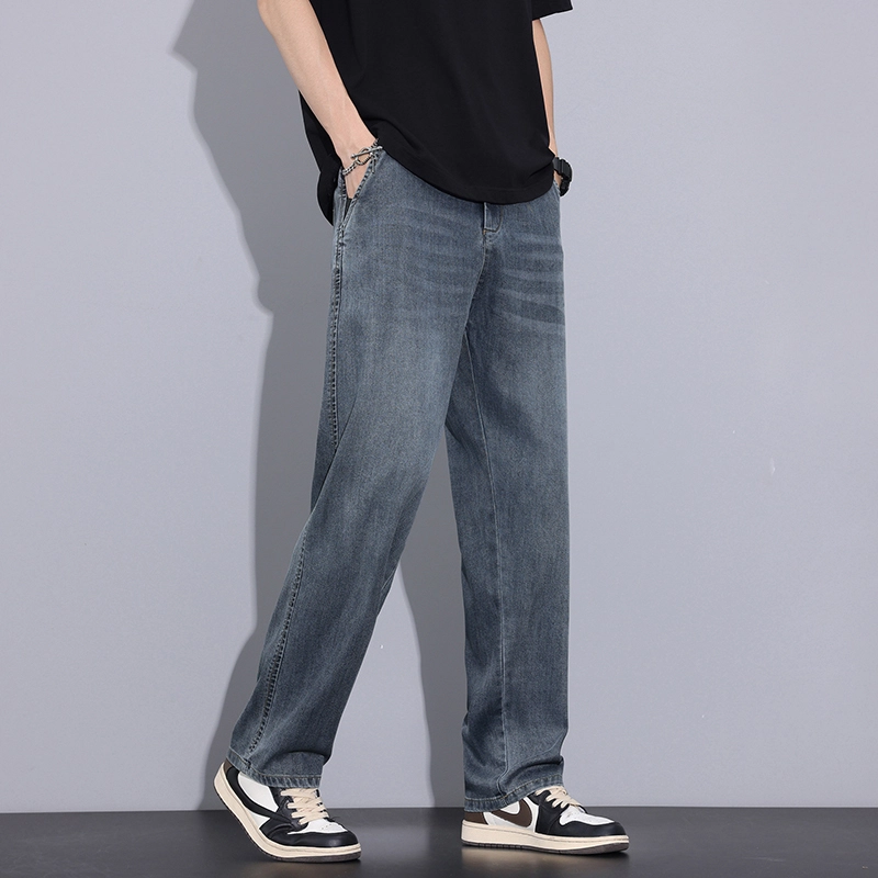 微牛 薄款天丝宽松阔腿休闲长裤潮流时尚裤潮牌夏季牛仔裤 男款