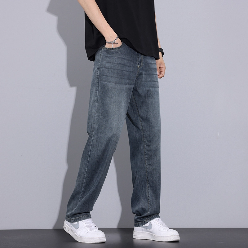 微牛 夏季薄款宽松阔腿休闲韩版长裤牛仔裤 男款