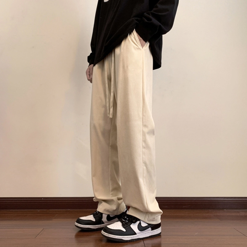 微牛 裤子韩版潮流时尚百搭运动裤宽松直筒休闲裤 男款