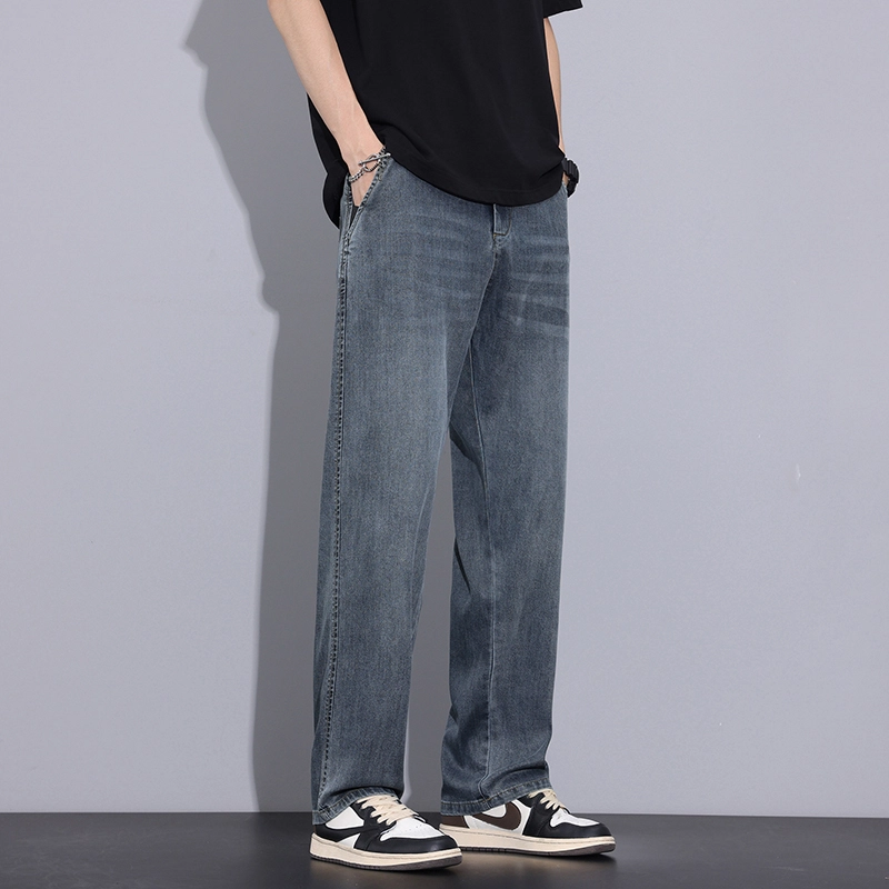 微牛 薄款天丝宽松阔腿休闲长裤潮流时尚裤潮牌夏季牛仔裤 男款