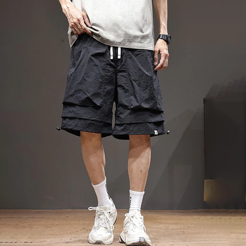 微牛 美式机能山系户外冰丝工装五分裤夏季百科潮牌宽松速干运动阔腿休闲短裤 男款