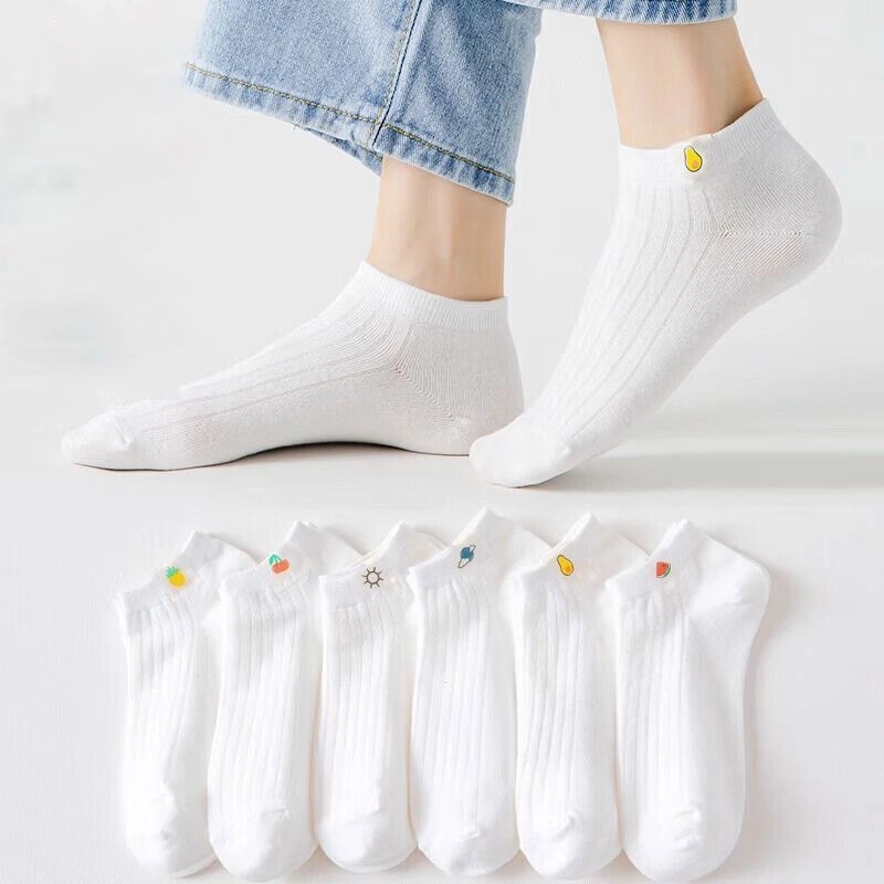 轻迎 薄款水果船袜日系浅口学生夏季春季短袜 男女同款