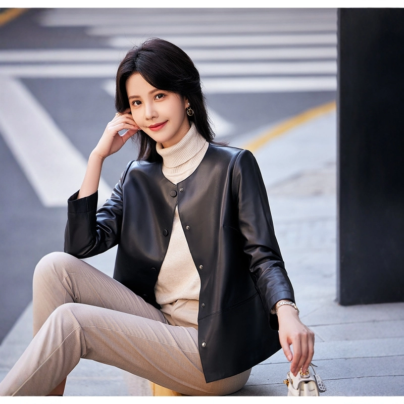 佐塞斯 时尚舒适休闲皮衣 女款
