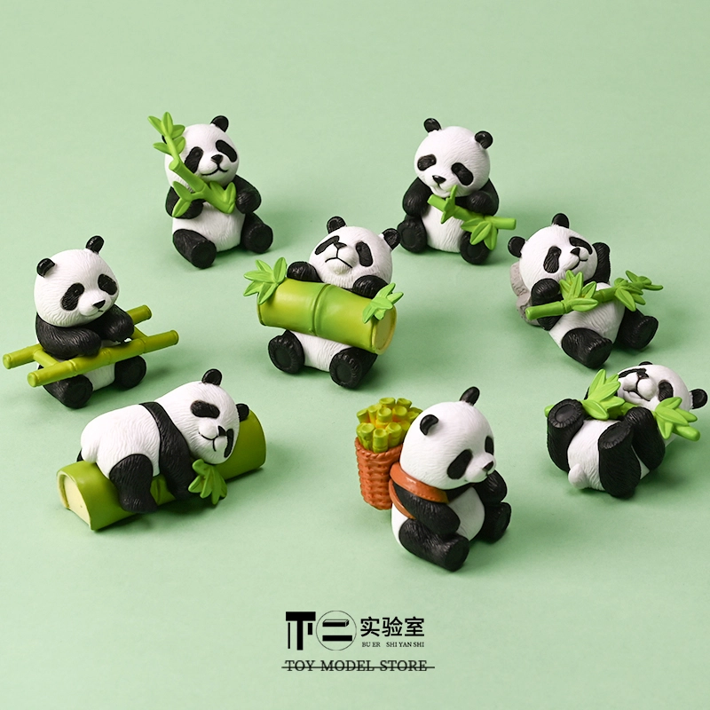 西瓜藤 迷你仿真可爱竹子熊猫动物 景品