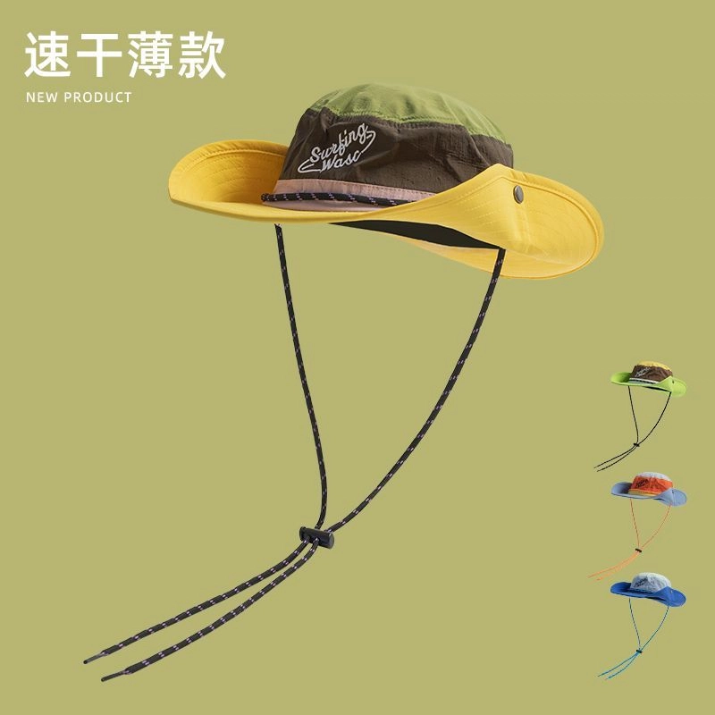 图涂丫 复古美式撞色潮流夏季速干露营登山 涤纶 渔夫帽 男女同款情侣款
