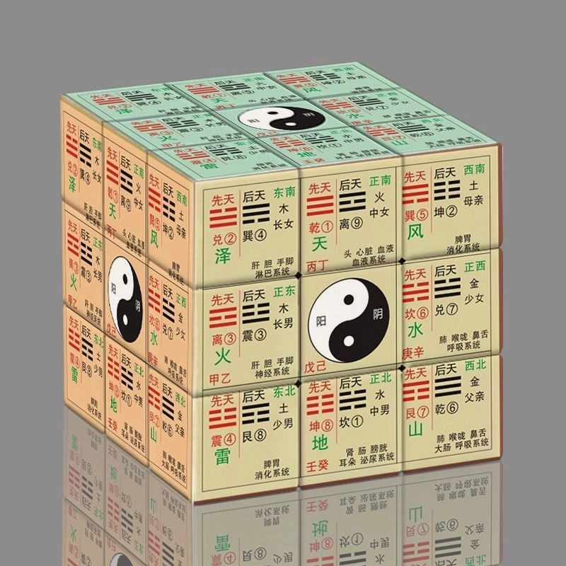 万格 九宫八卦太极道家周易个性图案拼图益智 魔方