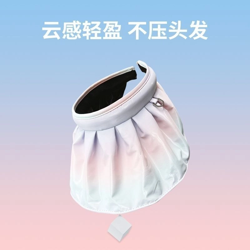 图涂丫 韩版渐变色黑胶贝壳紫外线遮阳 涤纶 防晒帽 男女同款情侣款