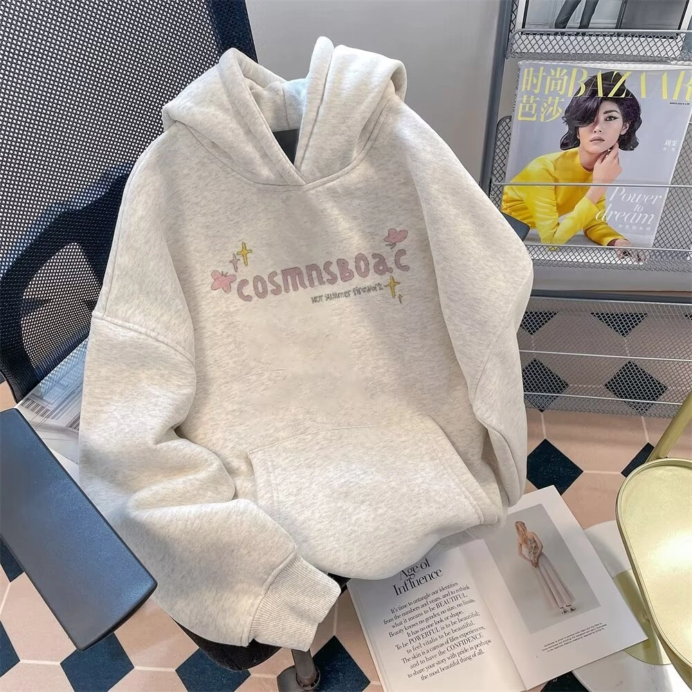 木木兔 美式高街重磅男生长袖外套秋冬情侣款穿搭男款早秋轻奢潮流百搭秋季衣服国潮宽松连帽运动上衣卫衣 男女同款