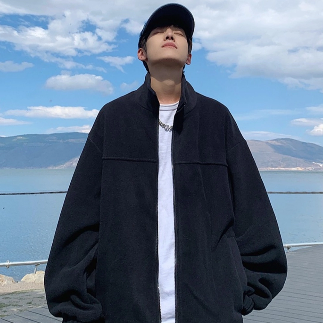 木木兔 美式高街重磅男士长袖外穿冬季休闲穿搭轻奢潮流百搭秋冬衣服冬天国潮宽松防风潮牌时尚外套夹克 男女同款