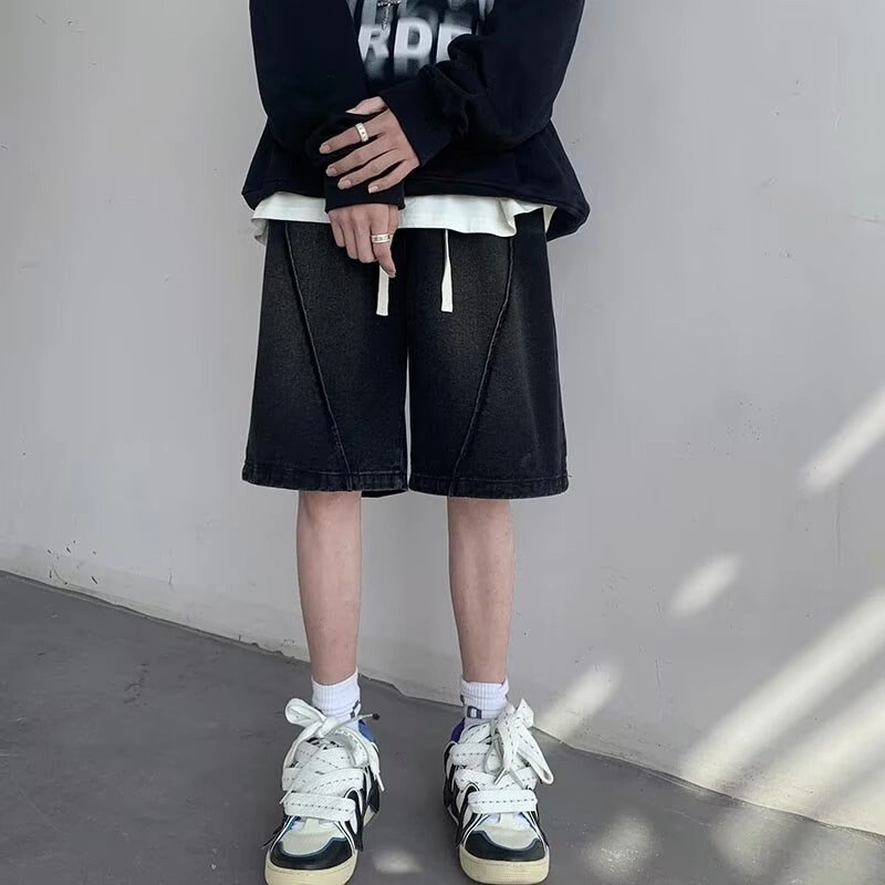 木木兔 舒适休闲美式潮流百搭裤子牛仔短裤 男款