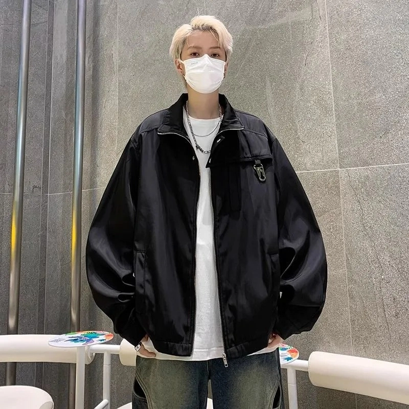 木木兔 美式高街重磅男士长袖外穿冬季休闲秋冬穿搭轻奢潮流百搭衣服冬天国潮宽松潮牌开衫防风外套夹克 男款
