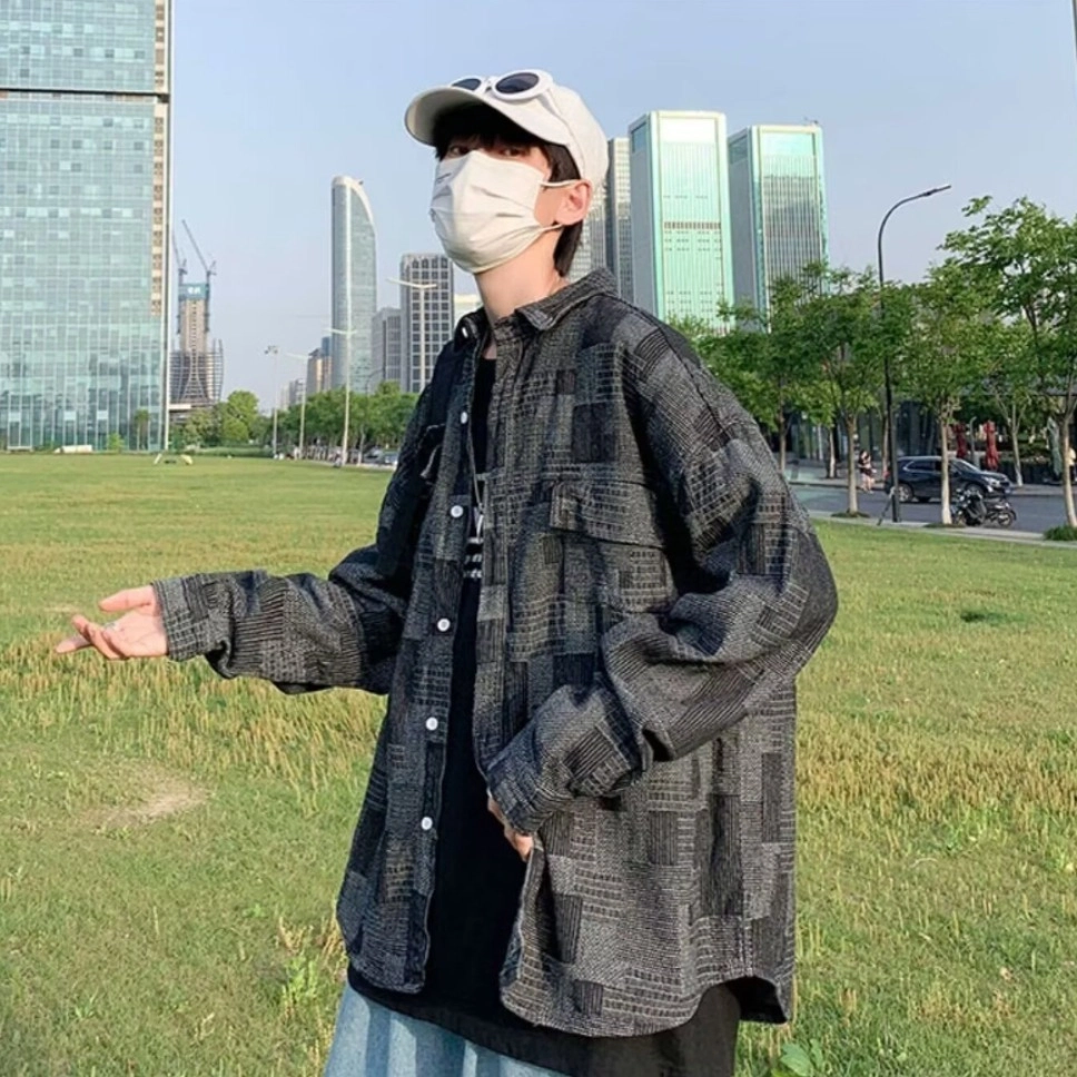 木木兔 美式高街男生穿搭长袖春秋季外穿潮流百搭男士秋冬衣服国潮宽松青少年衬衫上衣牛仔外套夹克 男女同款