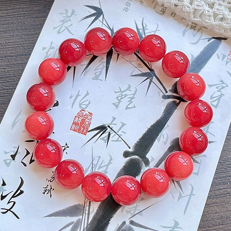 古韵归龙山文创 国潮高质量新中式圆珠轻奢小众念珠文玩平安喜乐心想事成万事胜意上岸如意佛珠盘玩#好运 菩提根 手串 男女同款情侣款