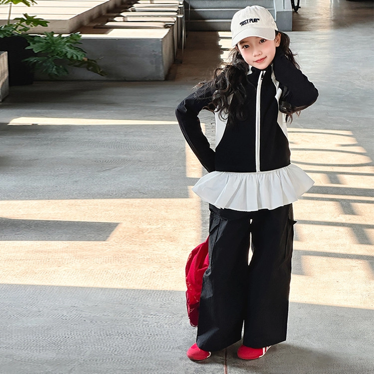 比比我休闲运动套装  女童春秋季时尚 百搭大童潮牌小孩衣服 小女孩短袖洋气时髦 舒适帅气轻便