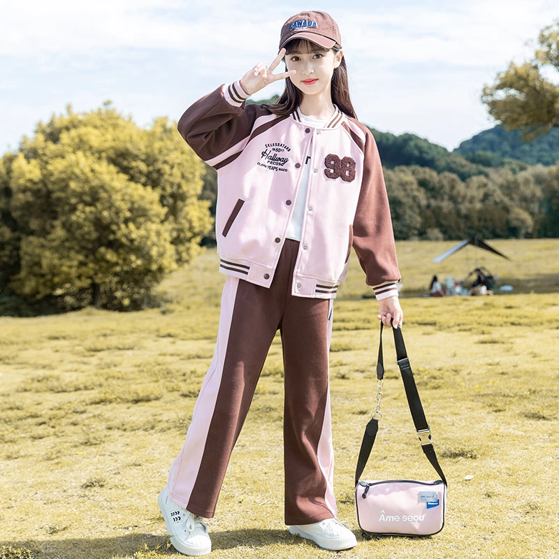 比比我休闲运动套装  女童春秋季韩版 百搭 亲肤大童潮牌小孩衣服 小女孩长袖洋气时髦 舒适帅气轻便