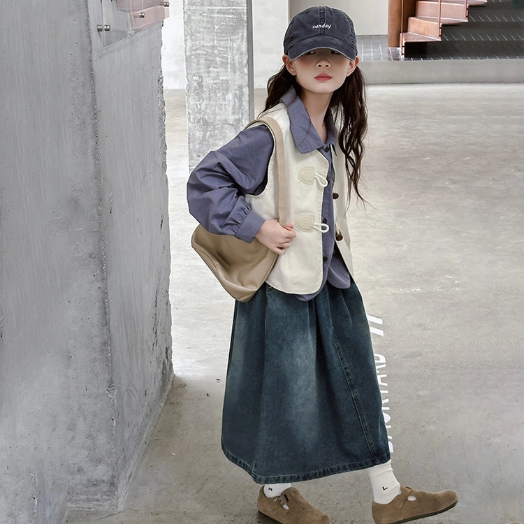 比比我休闲运动套装  女童春秋季马甲百搭大童潮牌小孩衣服 小女孩长袖洋气时髦 舒适帅气轻便