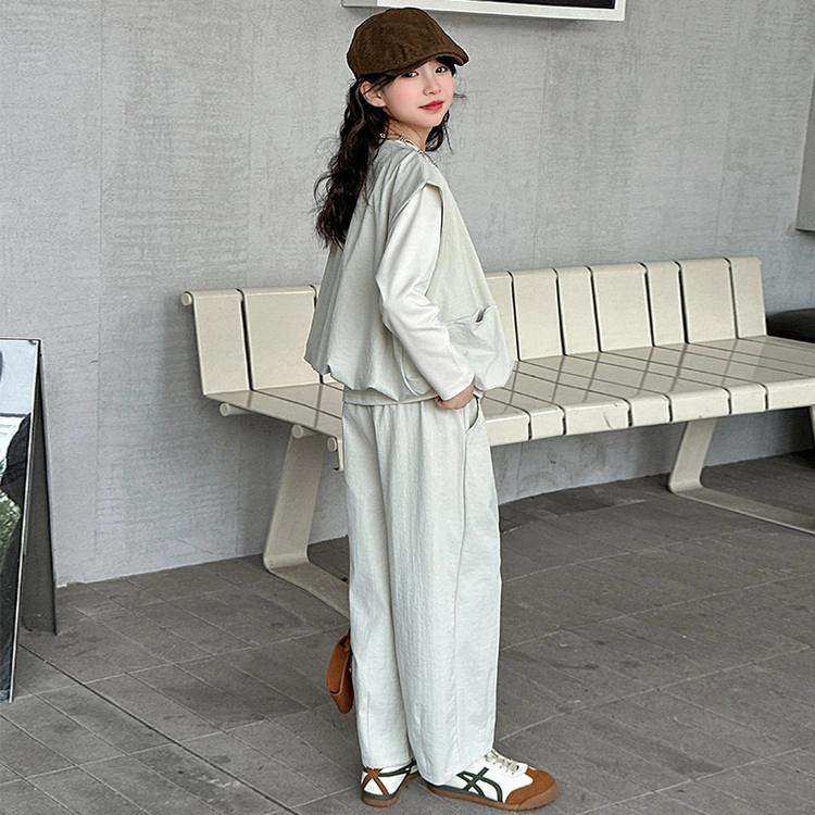 比比我休闲运动套装  女童春秋季韩版时尚大童潮牌小孩衣服 小女孩短袖洋气时髦 舒适帅气轻便