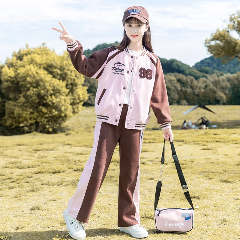 比比我休闲运动套装  女童春秋季韩版 百搭 亲肤大童潮牌小孩衣服 小女孩长袖洋气时髦 舒适帅气轻便