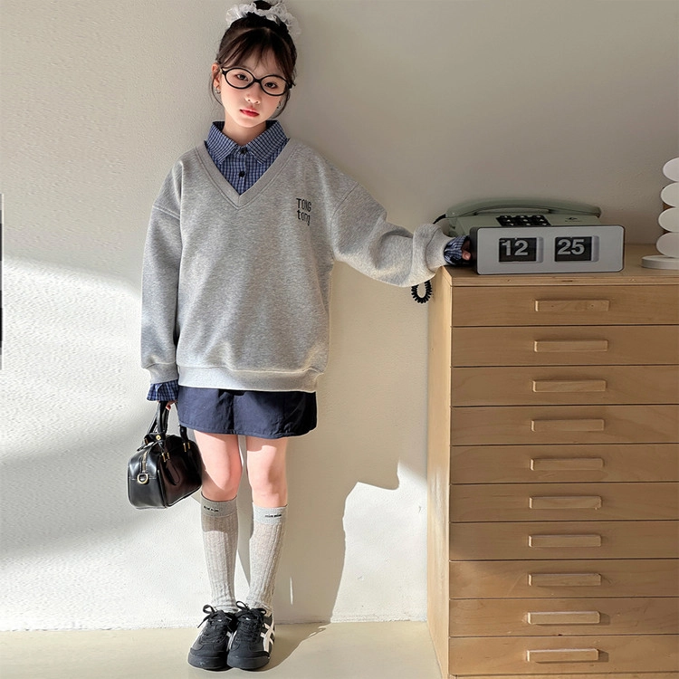 比比我休闲运动套装  女童春秋季韩版大童潮牌小孩衣服 小女孩短袖洋气时髦 舒适帅气轻便
