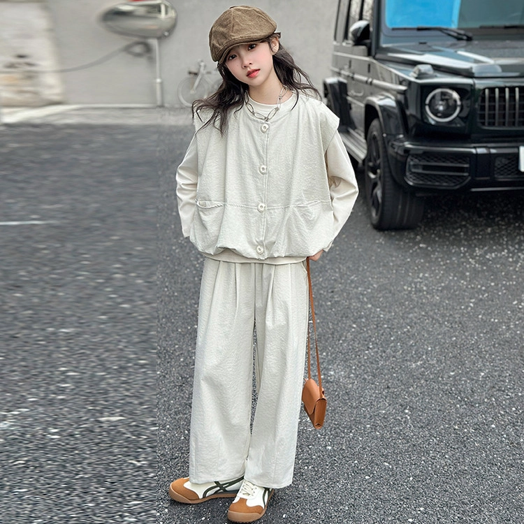 比比我休闲运动套装  女童春秋季韩版时尚大童潮牌小孩衣服 小女孩短袖洋气时髦 舒适帅气轻便