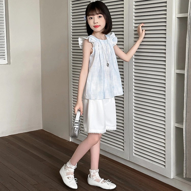 比比我儿童休闲运动套装 女童夏季 小孩衣服 小女孩时尚清新 大童潮牌