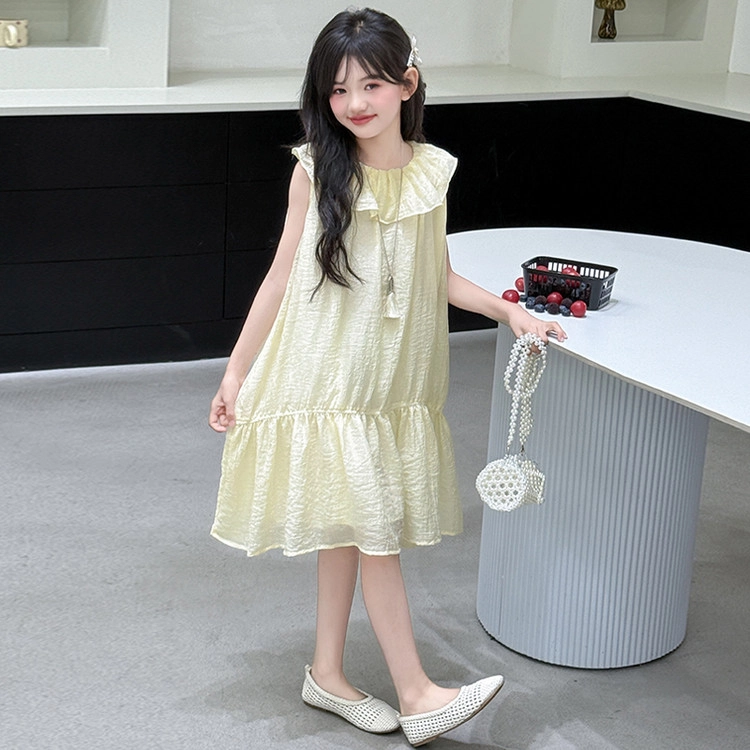 比比我女童夏季连衣裙 小女孩雪甜美韩系裙子 清新公主裙 大童潮牌 时尚舒适 百搭休闲