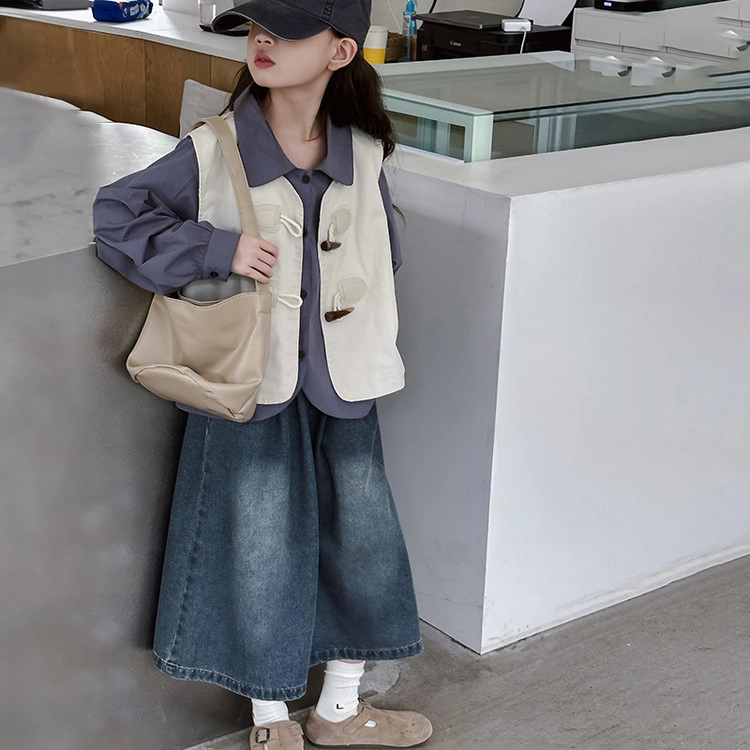 比比我休闲运动套装  女童春秋季马甲百搭大童潮牌小孩衣服 小女孩长袖洋气时髦 舒适帅气轻便