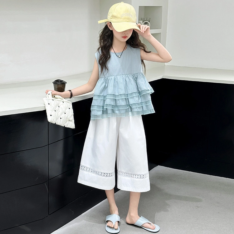比比我儿童休闲运动套装 女童夏季  小孩衣服 小女孩字母短袖 洋气短裤套 大童潮牌 青少年