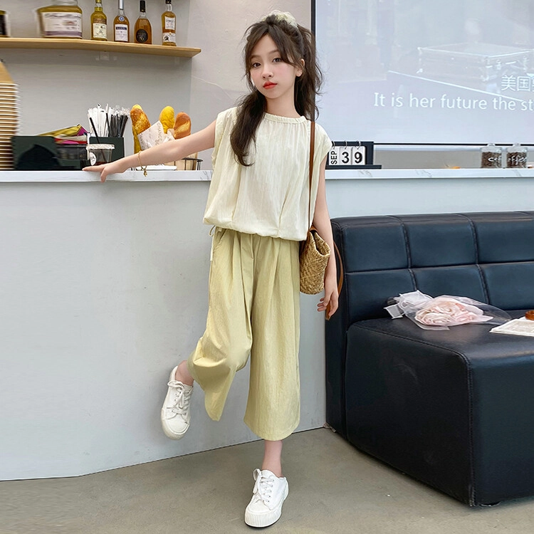 比比我儿童套装  休闲运动 女童夏季服装 小孩衣服 小女孩七分裤 大童潮牌